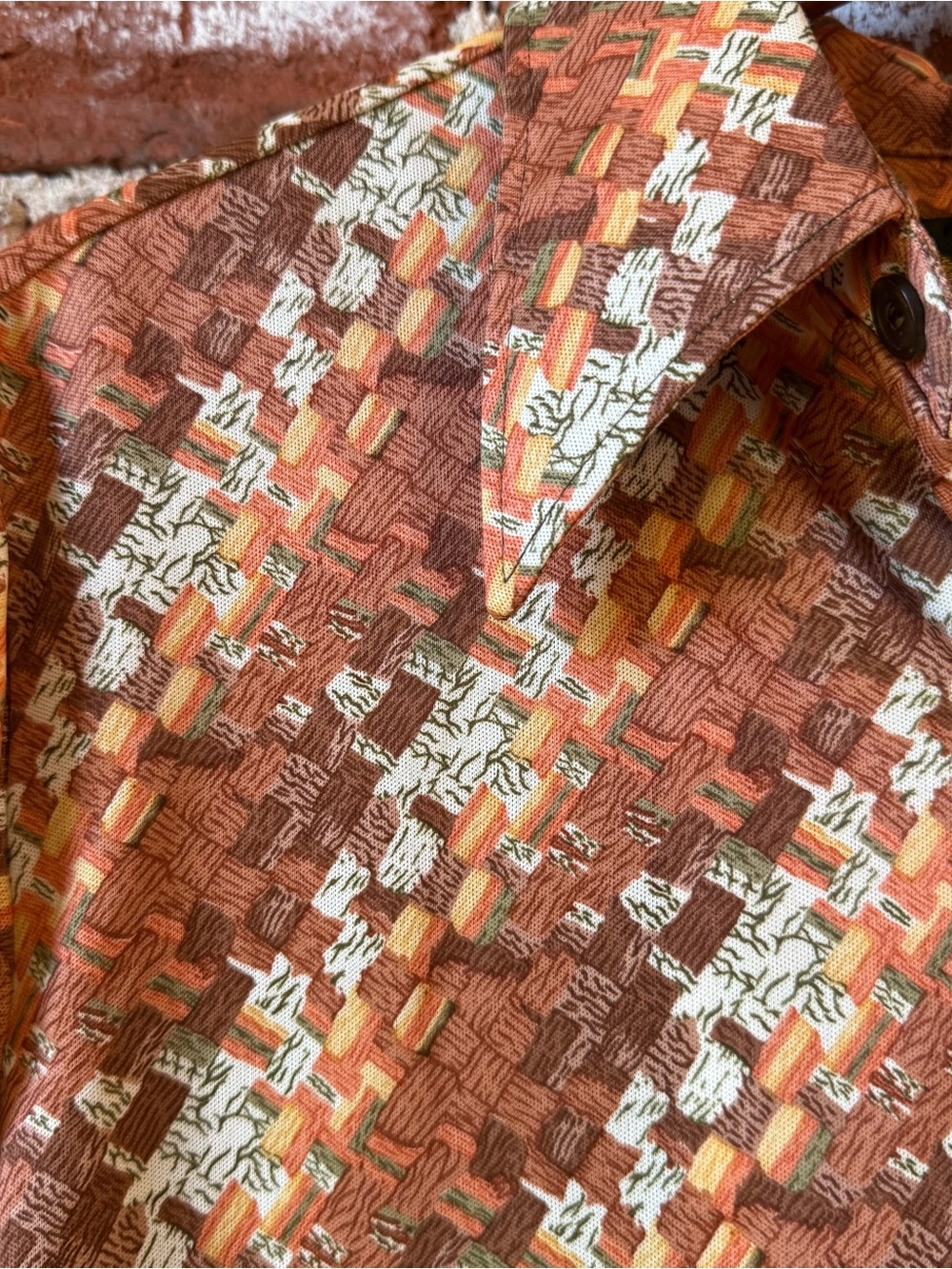 Vintage 70s Johnny Miller Long Sleeve Print Maximalist Size Large - Picture 3 of 7